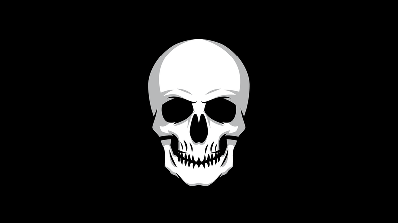 skull, digital, minimalism, simple background