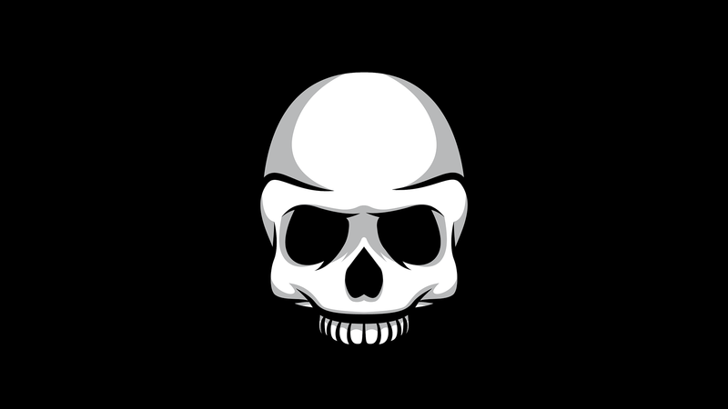 skull, digital, minimalism, artwork