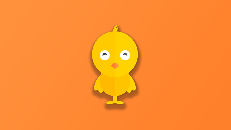 digital, animals, Chicken, simple background, orange background