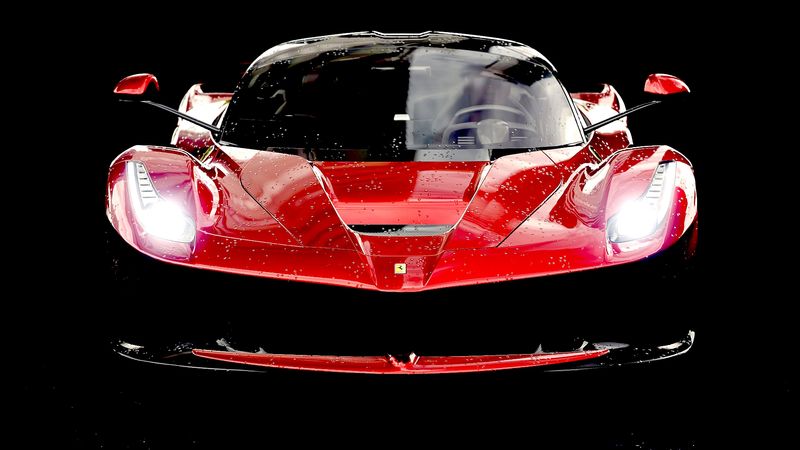 ferrari laferrari, ferrari, red, sports car, front view, 4k