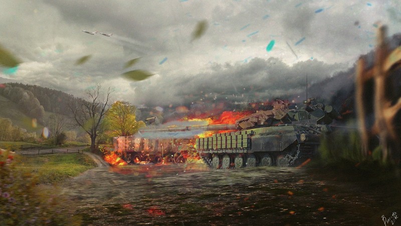 war, artwork, military, tank