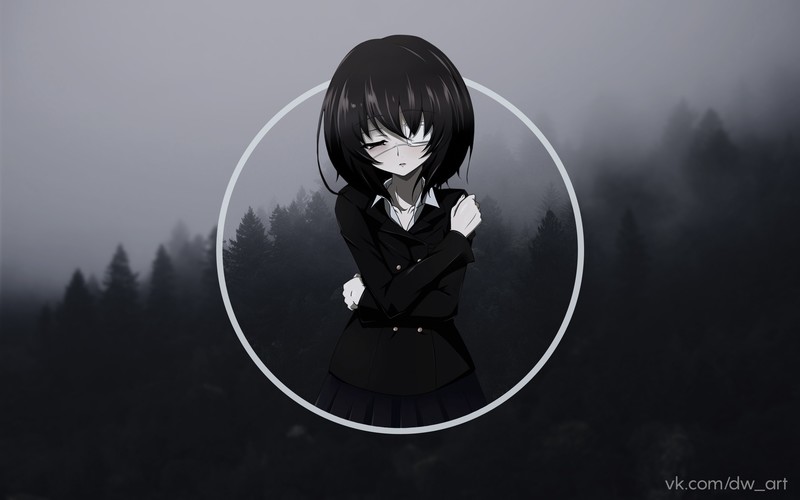 Another, Misaki Mei, anime girls, Photoshop, picture-in-picture