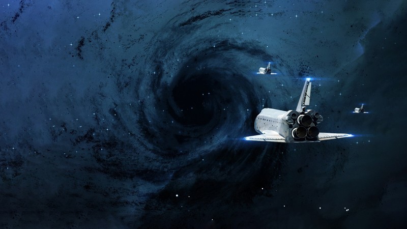 space shuttle, digital art, Vadim Sadovski, space, space art, black holes