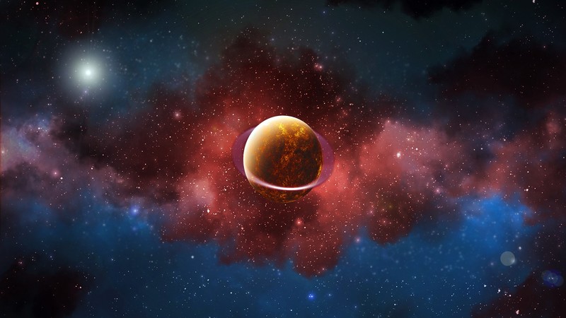 space, planet, stars, space art, colorful, Photoshop, digital art, abstract, red, blue