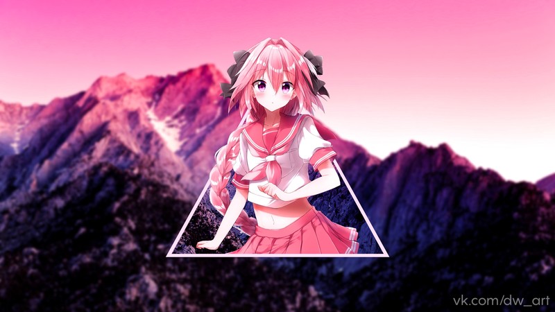 Astolfo, Astolfo (Fate/Apocrypha), Rider of Black, 2D, Fate/Apocrypha, anime girls, pink hair, long hair, anime, anime boys, picture-in-picture