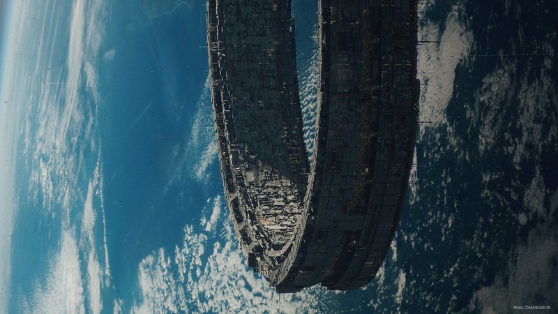 Paul Chadeisson, futuristic, science fiction, digital, Orbital Stations, concept art, planet, space art, space