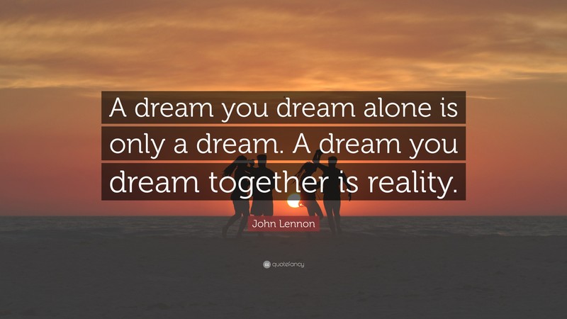 quote, quotefancy, text, positive, sunset, John Lennon, silhouette, couple, horizon, landscape, nature