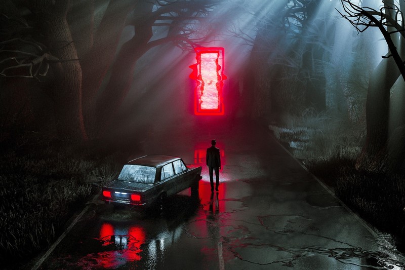 artwork, fantasy art, car, dark, LADA