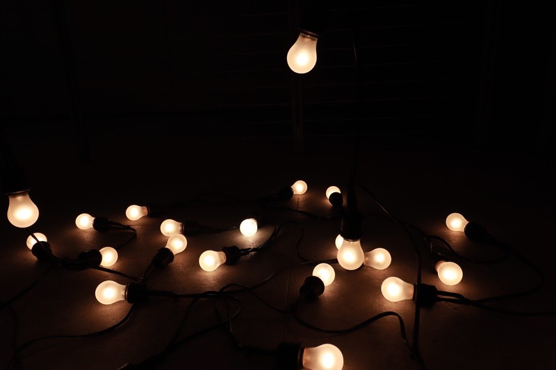 light bulb, lamp, dark, lights