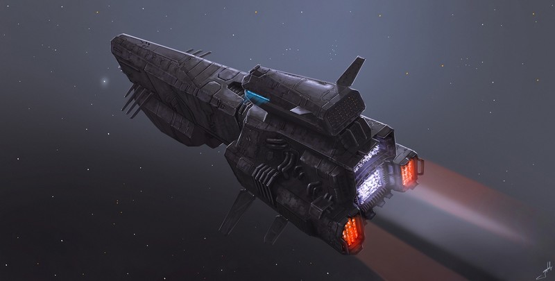 vehicle, spaceship, science fiction, artwork, Dmitrii Ustinov