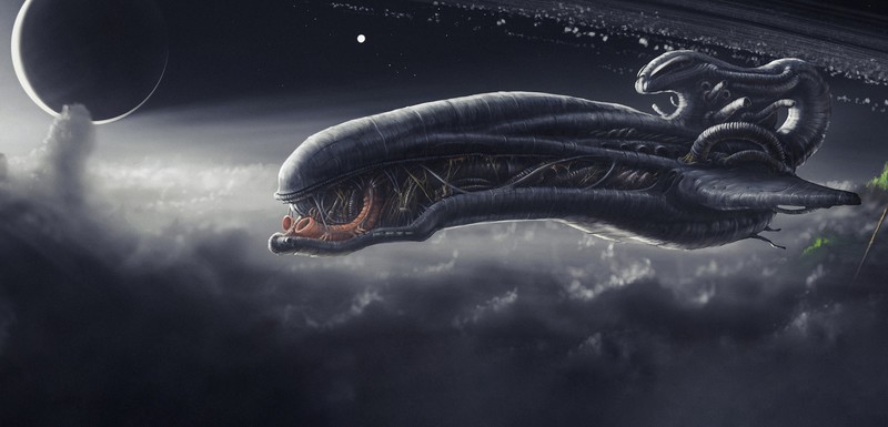 spaceship, science fiction, vehicle, Dmitrii Ustinov, artwork