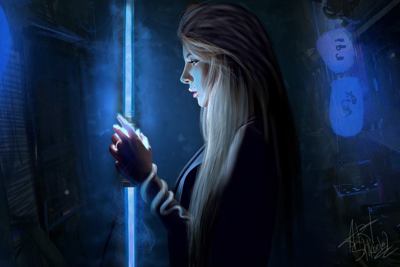 dark, artwork, women, face, profile