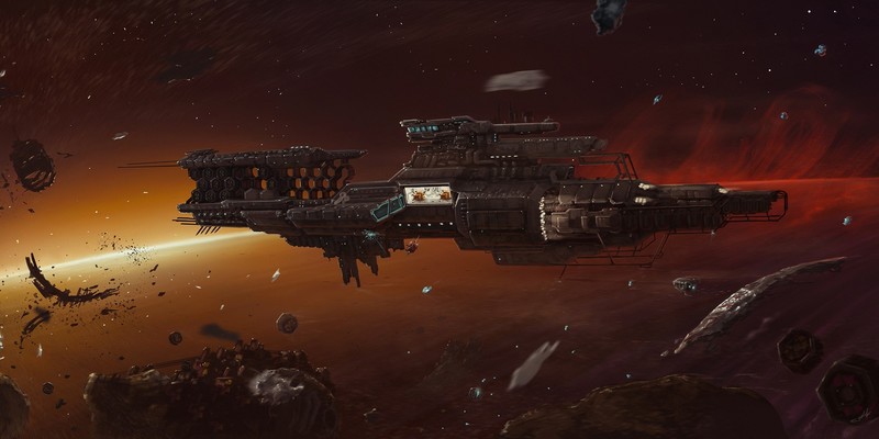 spaceship, vehicle, science fiction, Dmitrii Ustinov, artwork