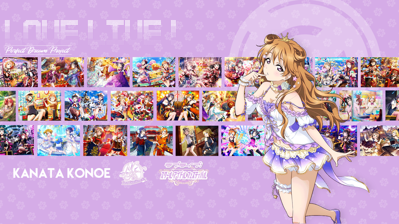 Love Live!, anime, purple background, dress, long hair, collage, anime girls