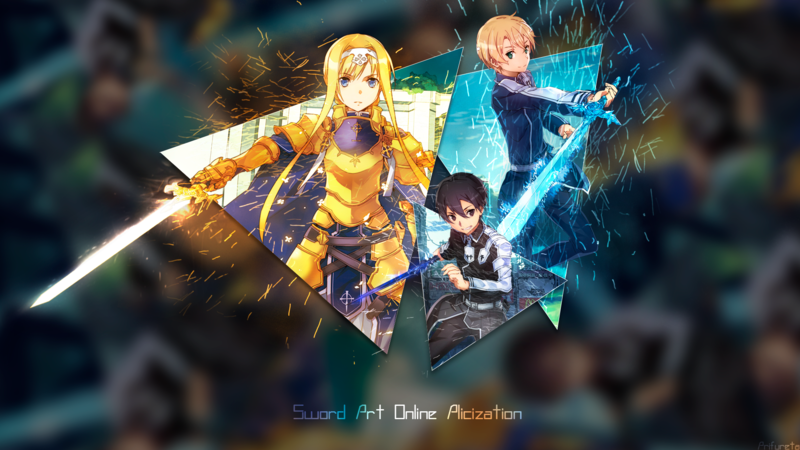 Sword Art Online, Alice, Kirito (Sword Art Online), Eugeo, anime, anime girls, picture-in-picture