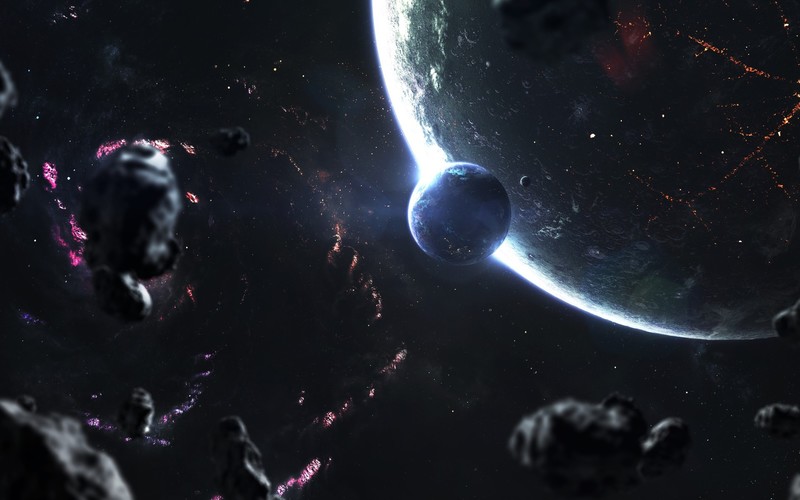 space, space art, dark, planet, digital art, Vadim Sadovski