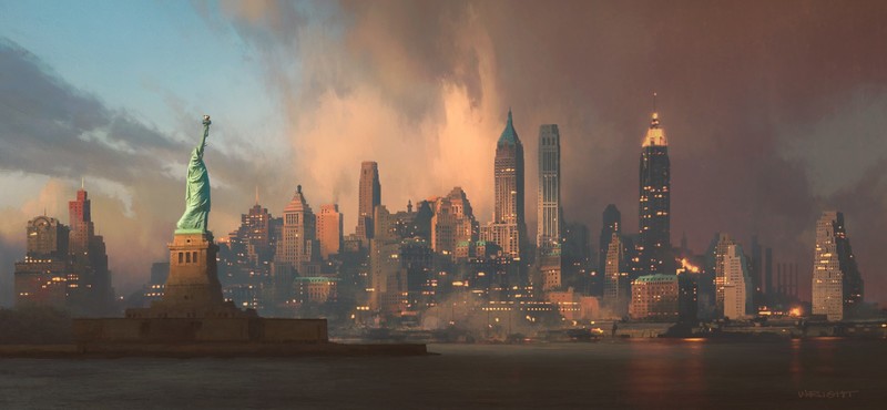 New York City, digital, artwork, city, USA, landscape
