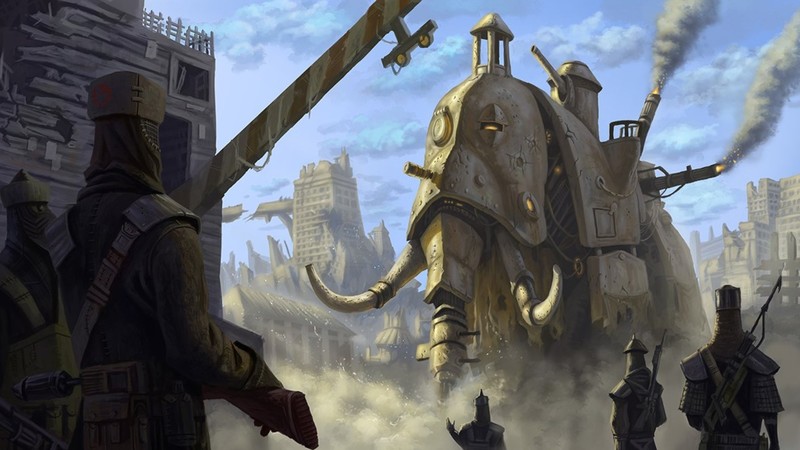 steampunk, digital, digital art, war