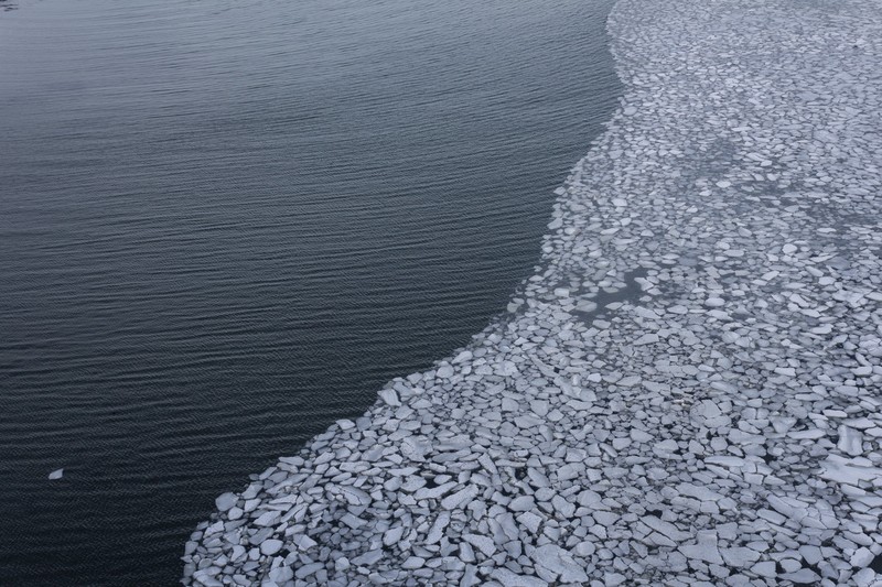 nature, landscape, winter, ice, sea, aerial view, Portland