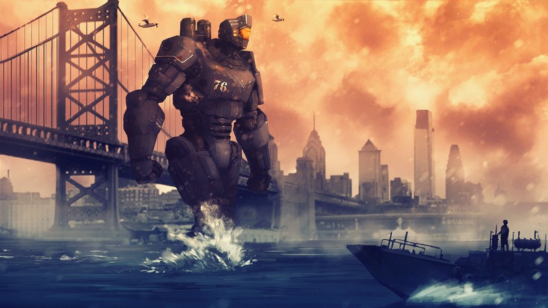 science fiction, warrior, Sun, water, fantasy art, fan art, artwork, landscape, digital art, concept art, robot