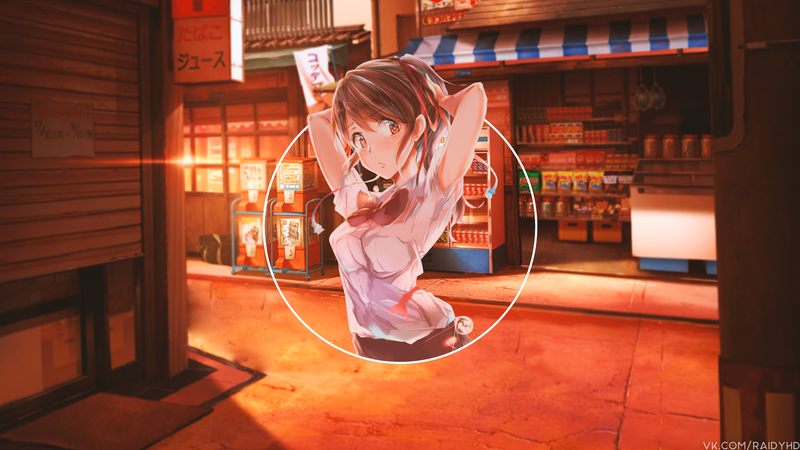 anime girls, picture-in-picture, anime