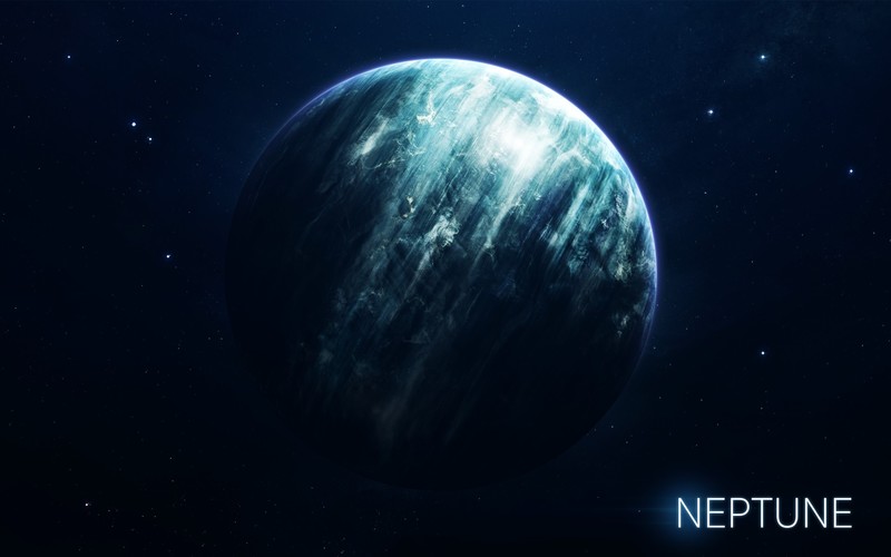 Vadim Sadovski, space, space art, planet, Neptune, blue