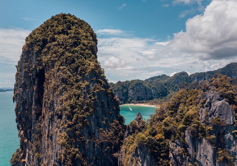 Thailand, nature, landscape, clouds, mountains, trees, cliff