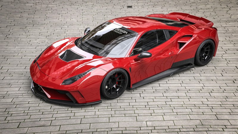 car, vehicle, red cars, Rostislav Prokop, Ferrari, Ferrari 488