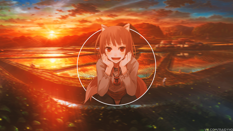 anime girls, anime, picture-in-picture, Spice and Wolf, Holo (Spice and Wolf)