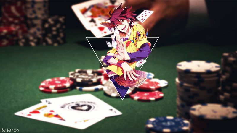 poker, cards, aces, anime, anime boys, No Game No Life, Casino, picture-in-picture