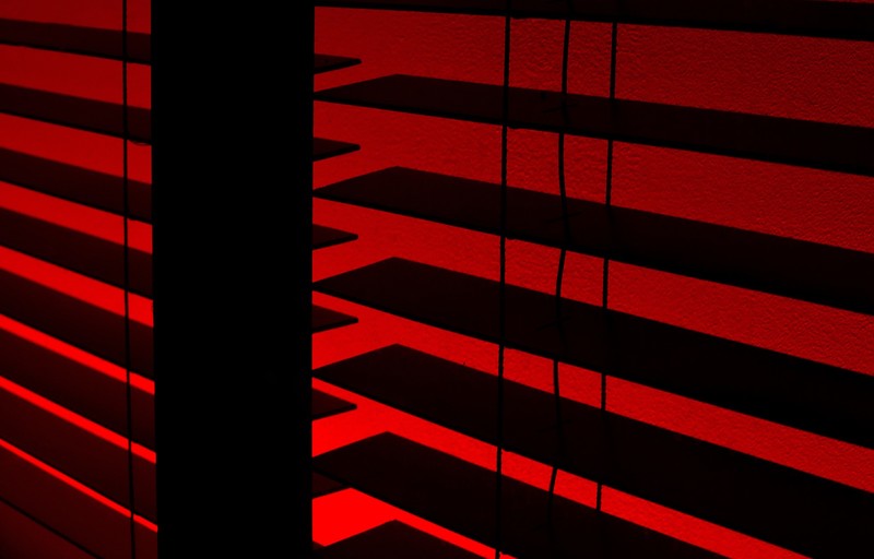 abstract, red, dark, shadow, digital art, blinds, contrast