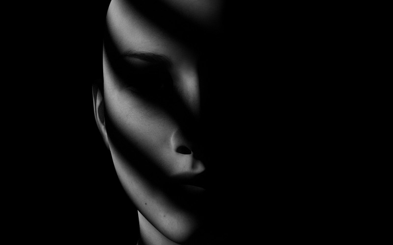 face, dark, shadow, women, creepy