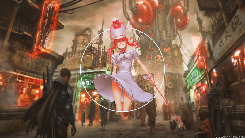anime, anime girls, picture-in-picture, redhead, dress, Kill la Kill