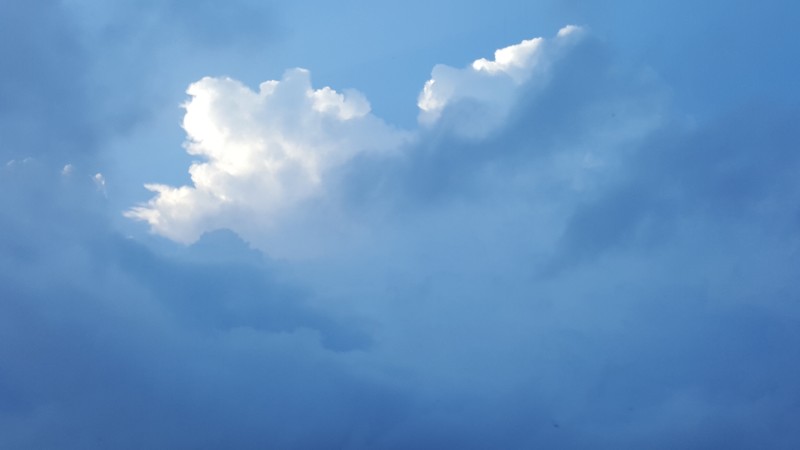 sky, clouds, blue, white, minimalism