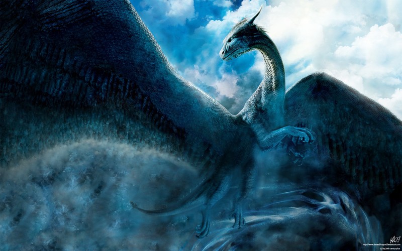 Eragon, literature, dragon, movies, fantasy art, Saphira, turquoise, blue