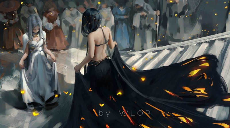 WLOP, fantasy art, fantasy girl, artwork, Ling Feng