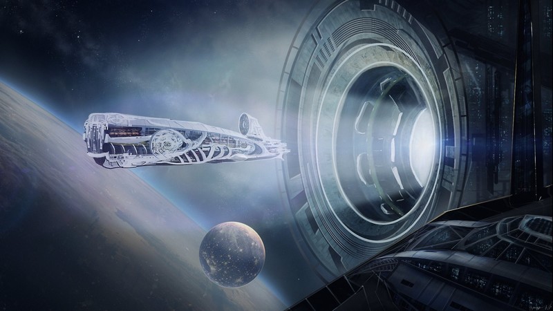 fantasy art, digital art, space, spaceship, universe, planet, futuristic, science fiction, space station, space art