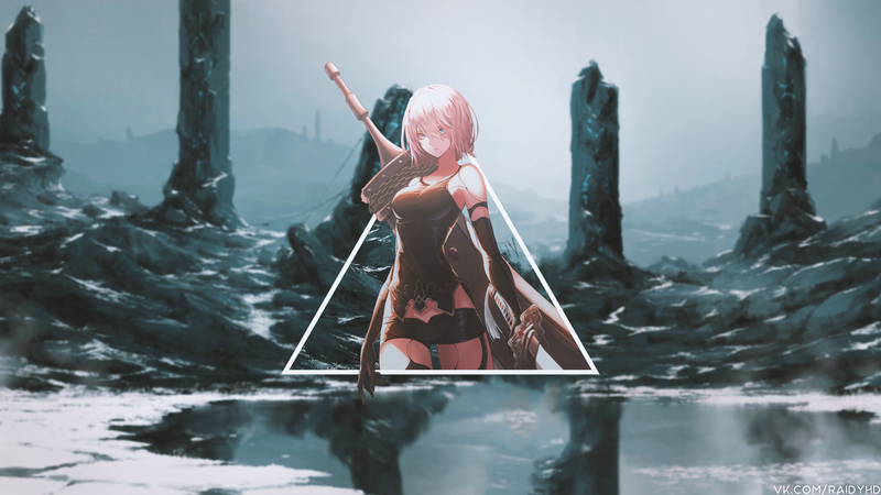 anime girls, anime, picture-in-picture, Nier: Automata