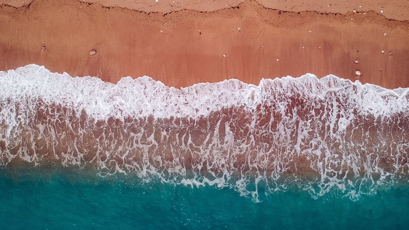 beach, waves, sea, 4k