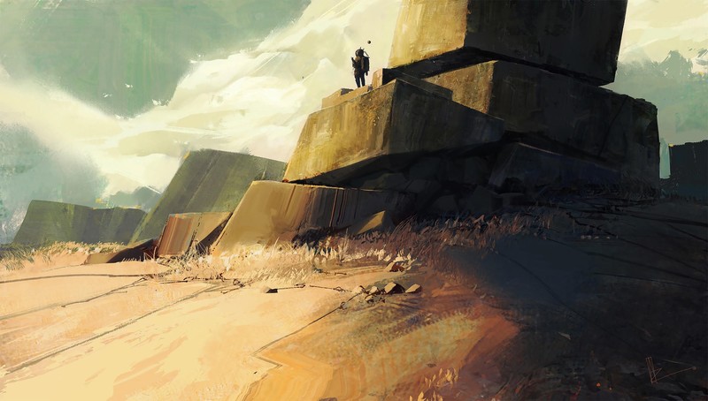 artwork, digital art, desert
