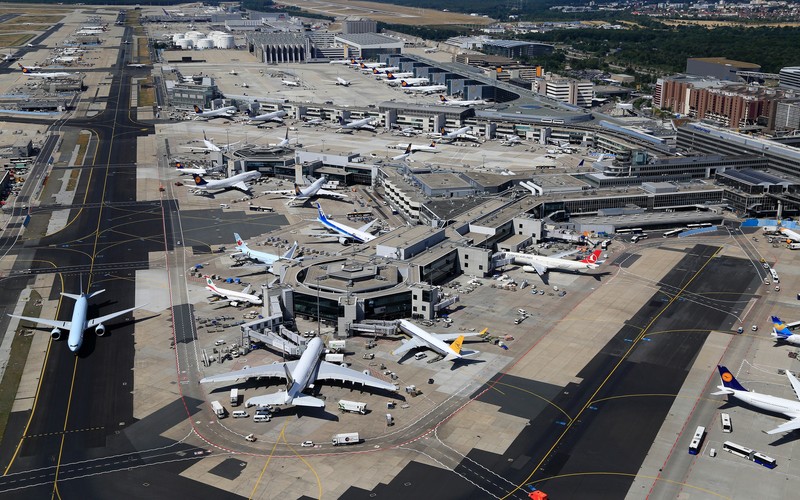 Frankfurt, Germany, airport, airplane, aircraft, passenger aircraft, runway, aerial view