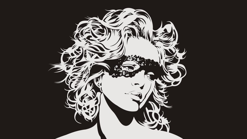 women, mask, monochrome, artwork, sad, vector