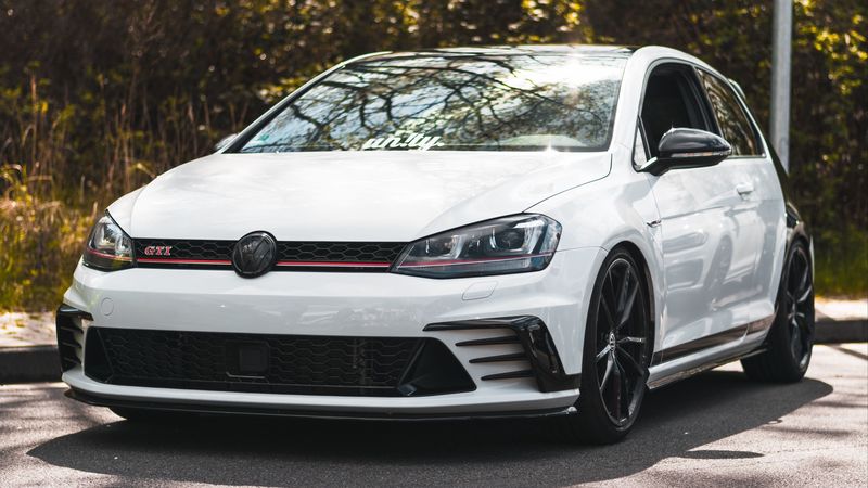 volkswagen, car, white, side view, 4k