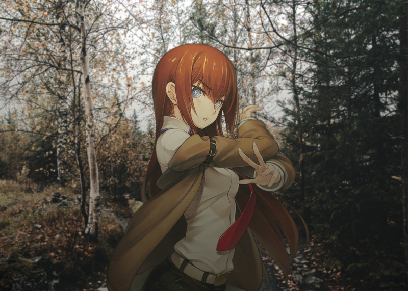 Makise Kurisu, anime girls, 2D, redhead, anime, blue eyes, anime_irl