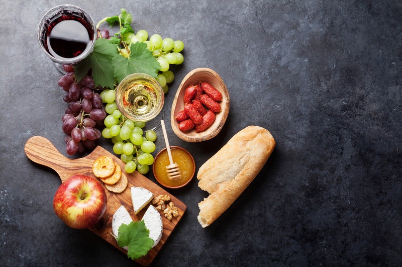 food, still life, fruit, bread, berries