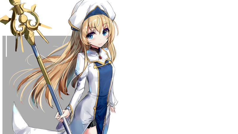 white background, anime, anime girls, simple background, Goblin Slayer, priestess