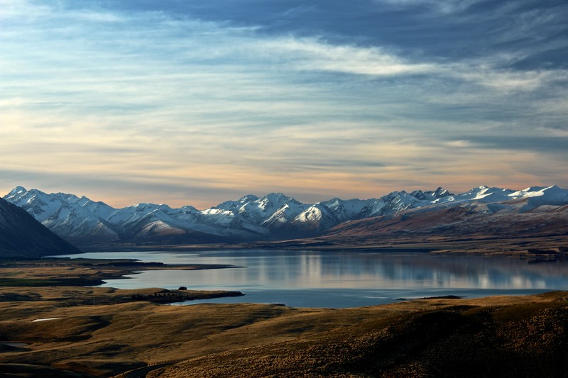 landscape, lake, mountains, nature, sky