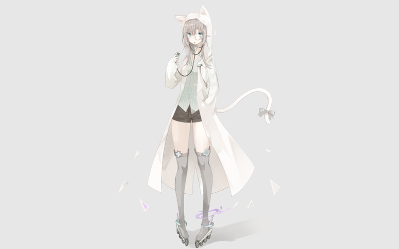 anime, anime girls, simple background, tail