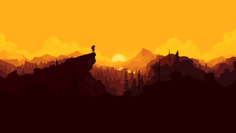 artwork, freedom, yellow, Olly Moss, Firewatch, video games, video game art