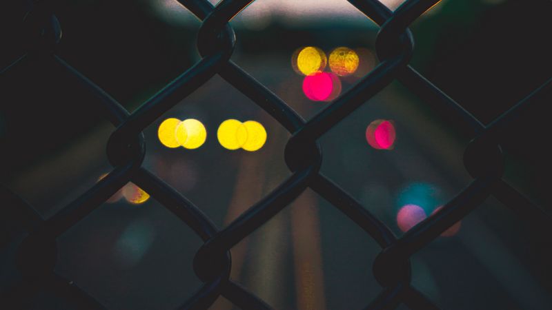 lattice, fence, blur, glare, 4k